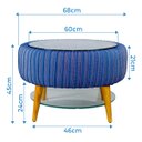 Ver imagem 2 de Mesa De Centro Artesanal Pneu C/Tampo Vidro Incolor 45x68cm