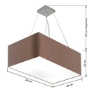 Ver imagem 2 de Lustre Pendente Retangular Md-4372 Cúpula em Tecido 60x40cm Caqui Lustres Vivare