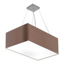 Ver imagem 1 de Lustre Pendente Retangular Md-4372 Cúpula em Tecido 60x40cm Caqui Lustres Vivare