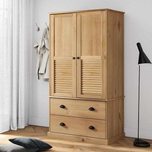 Guarda-roupa 2 Portas e 2 Gavetas Madeira de Pinus Empório