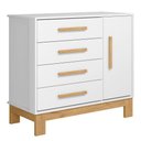 Ver imagem 3 de Cômoda Sapateira Infantil 1 Porta 4 Gavetas Q Encanto Slim Branco