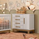 Ver imagem 2 de Cômoda Sapateira Infantil 1 Porta 4 Gavetas Q Encanto Slim Branco