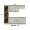 Ver imagem 4 de Cozinha Completa Fineze 10 Portas 2 Gavetas com Vidro e Tampo 100% MDF Areia Hp - Henn