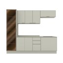 Ver imagem 2 de Cozinha Completa Fineze 10 Portas 2 Gavetas com Vidro e Tampo 100% MDF Areia Hp - Henn