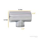 Ver imagem 2 de Tee Redução em Latão Cromado 3/4 x 1/2