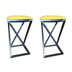 Kit de 2 Banquetas Z Metalon Banco:amarelo - 2 Kit de 2 Banquetas Z Metalon Banco:amarelo - 2