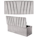 Ver imagem 1 de Kit Painel Cabeceira E Calçadeira Baú 140cm Casal Suede