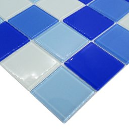 Pastilha de Vidro para Banheiro Piscina Azul Mix 30x30x4.8cm La Bella - 6