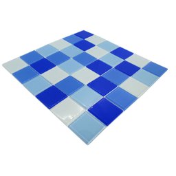 Pastilha de Vidro para Banheiro Piscina Azul Mix 30x30x4.8cm La Bella - 5
