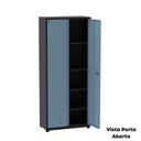 Ver imagem 5 de Armário Industrial 2 Portas com 4 Prateleiras e Chave Cinza/Preto/Azul Dali