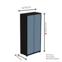Ver imagem 4 de Armário Industrial 2 Portas com 4 Prateleiras e Chave Cinza/Preto/Azul Dali