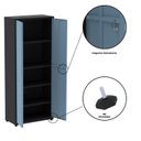 Ver imagem 7 de Armário Industrial 2 Portas com 4 Prateleiras e Chave Cinza/Preto/Azul Dali