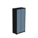 Ver imagem 3 de Armário Industrial 2 Portas com 4 Prateleiras e Chave Cinza/Preto/Azul Dali
