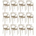 Ver imagem 1 de Kit 12 Cadeiras de Jantar Allegra Prática Empilhável - Nude