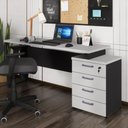 Ver imagem 1 de Escrivaninha Mesa Escritório Extensível 150cm 4 Gavetas Flex Multimóveis CR25325