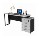 Ver imagem 2 de Escrivaninha Mesa Escritório Extensível 150cm 4 Gavetas Flex Multimóveis CR25325