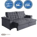 Ver imagem 2 de Sofá New Austrália 210cm Retratil Reclinavel Suede Cinza – Ws.