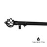 Kit Varão Extensível 25-28mm 160 a 300 Cm Cilíndrica Cromada Conthey Preto Coroa - 2