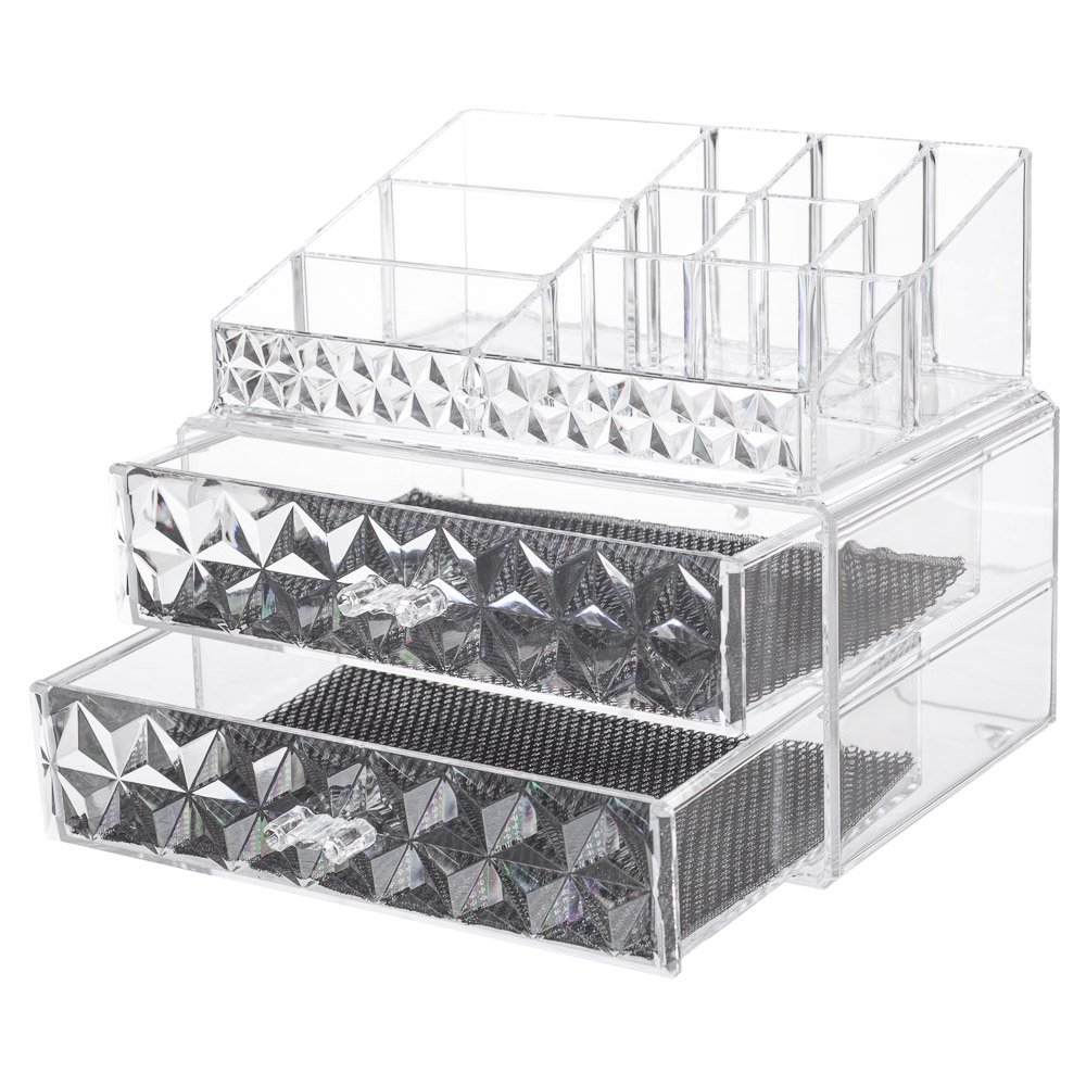 Organizador Em Acrílico P/ Cosméticos 2 Gavetas Diamond - 9