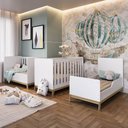 Ver imagem 2 de Berço com Regulagem de Altura 3 em 1 para Bebê e Criança Cor:branco