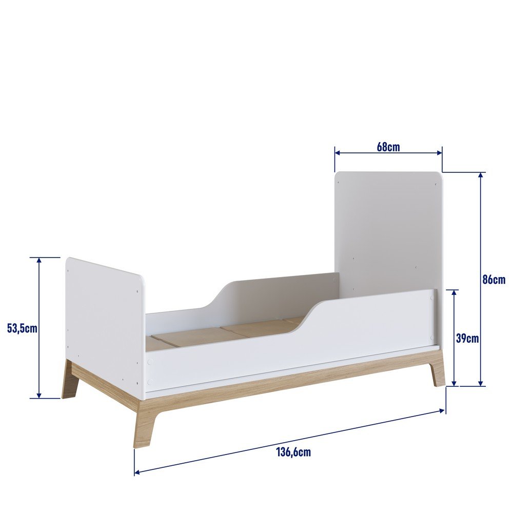 Berço 3 em 1 Linha Favo de Mel 136,6cm Branco Fm001 Completa Móveis - 10