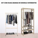 Ver imagem 2 de Conjunto De Arara De Madeira Para Lavanderia Para Armazenamento