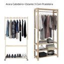 Ver imagem 4 de Conjunto De Arara De Madeira Para Lavanderia Para Armazenamento