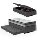 Ver imagem 2 de Cama Box Baú com Colchão Espuma D33 Pillow In Anjos Ortosleep + Auxiliar Unique Solteiro 88cm