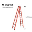 Ver imagem 6 de Escada Dupla de Aluminio e Fibra de Vidro Residencial 10 Degraus 3 Metros