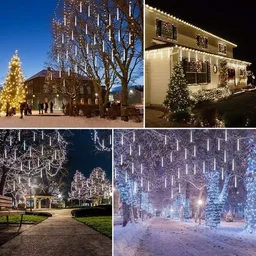 8 Tubos de Luz Led de 50cm - Cascata de Iluminação de Gelo:branco - 3