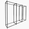 Estante Cremalheira Tripla De Centro Mult 208x282x48,5 cm Comac - Preto - 1