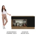 Ver imagem 6 de Balcão Gabinete de Pia Cozinha 150 cm 2 Gavetas 2 Portas (Com Tampo) Rustic/Preto Agata Madesa