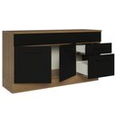 Ver imagem 5 de Balcão Gabinete de Pia Cozinha 150 cm 2 Gavetas 2 Portas (Com Tampo) Rustic/Preto Agata Madesa