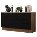 Ver imagem 3 de Balcão Gabinete de Pia Cozinha 150 cm 2 Gavetas 2 Portas (Com Tampo) Rustic/Preto Agata Madesa