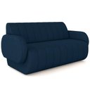 Ver imagem 1 de Sofá 3 Lugares Sala Living Orgânico 188cm Fávara K01 Veludo Azul Marinho - Lyam Decor