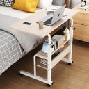Ver imagem 4 de Mesa Notebook Ajustavel 2 Prateleiras Escrivaninha Mesinha Rodinhas Multiuso Estudos Home Office Mar