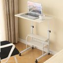 Ver imagem 6 de Mesa Notebook Ajustavel 2 Prateleiras Escrivaninha Mesinha Rodinhas Multiuso Estudos Home Office Mar