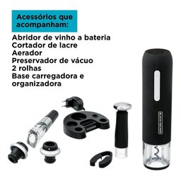 Kit Abridor de Vinho Black Decker W20-br Preto - Bivolt - 2