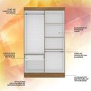 Ver imagem 5 de Guarda Roupa 4 Portas Solteiro Mayra Boreal - Móveis Arapongas Boreal