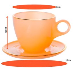 Jogo 4 Xícaras Café com Pires Cristal Matte 170ml Hauskraft - 2