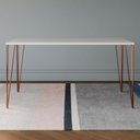 Ver imagem 2 de Mesa de Jantar Elen 140x80cm Tampo Branco com Base Cobre