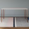 Mesa de Jantar Elen 140x80cm Tampo Branco com Base Cobre - 2