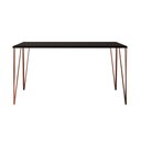 Ver imagem 3 de Mesa de Jantar Elen 140x80cm Tampo Preto com Base Cobre