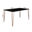 Ver imagem 4 de Mesa de Jantar Elen 140x80cm Tampo Preto com Base Cobre