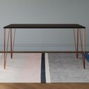 Ver imagem 2 de Mesa de Jantar Elen 140x80cm Tampo Preto com Base Cobre