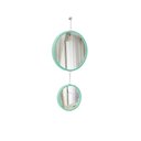 Ver imagem 1 de Espelho Decorativo Duplo Verde Alça Corrente 30 cm 20 cm Redondo