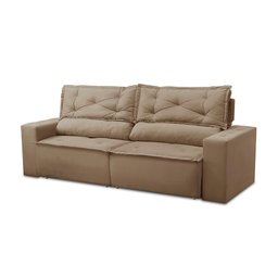 Sofá Retrátil e Reclinável 2 lugares com Molas 1,50m Livia Suede Cappuccino Adonai Estofados - 5