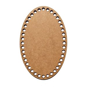 Kit 10 Base Oval 12x15 Cm Mdf Cru para Cesto Crochê Fio de Malha