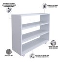 Ver imagem 4 de Sapateira Multiuso Organizador Com 03 Prateleiras E Rodízio Pérola L03 Branco - Lyam Decor