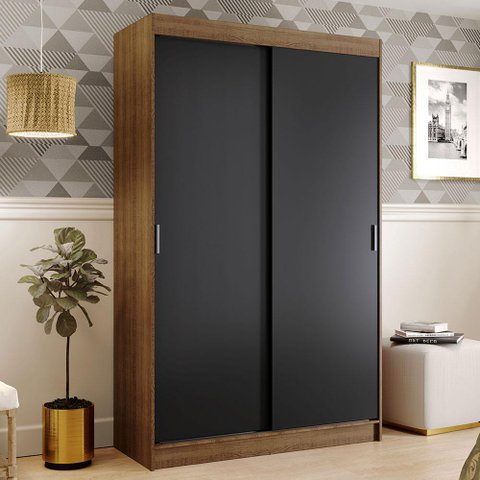 Guarda-roupa Solteiro Madesa Tokio 2 Portas de Correr 2 Gavetas